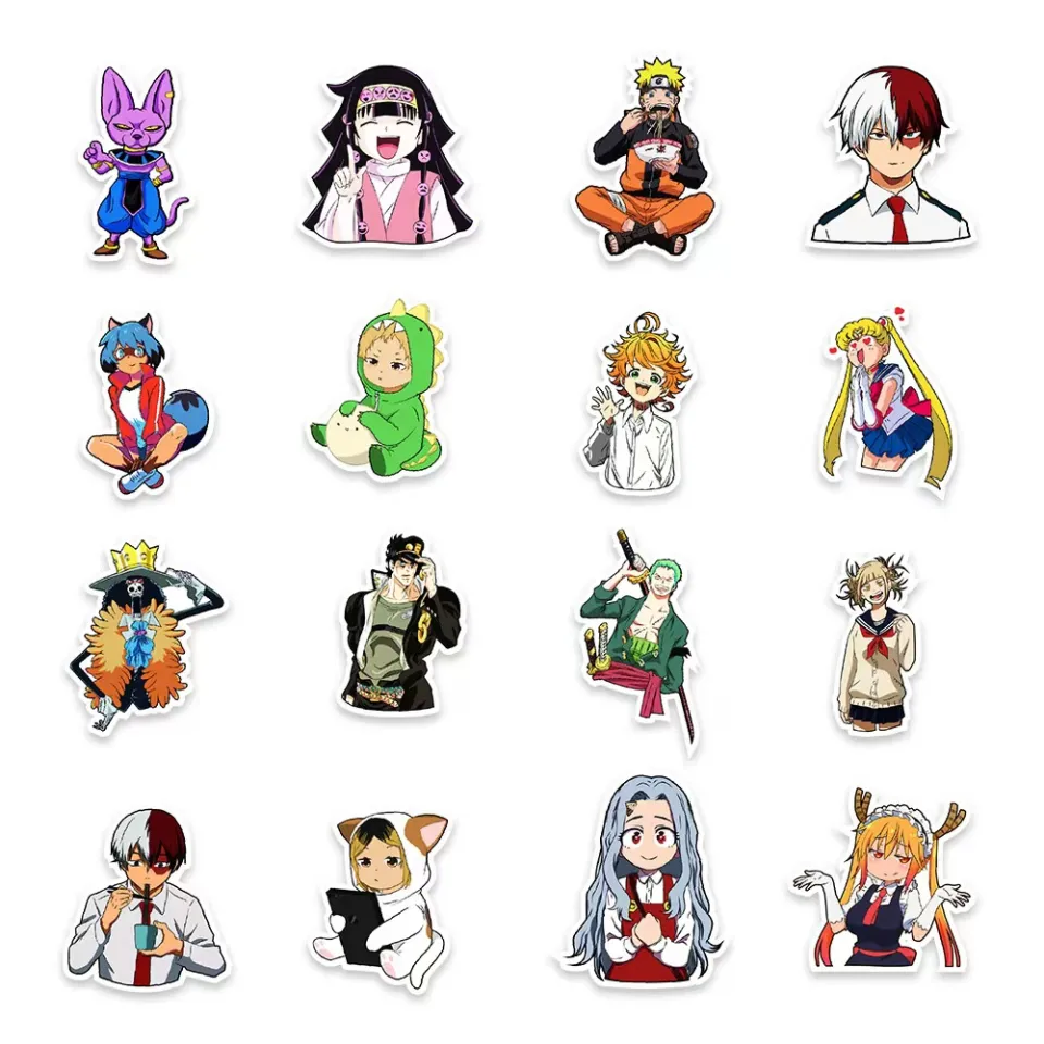 Set of emotional stickers head anime manga girl. japanese cartoon style.  for chat messages, paper or t-shirt print. girl with | CanStock