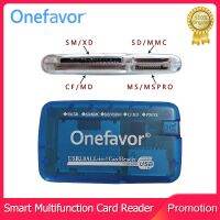 Onefavor เครื่องอ่านการ์ด USB อัจฉริยะอเนกประสงค์แบบพกพา,2.0การ์ดรีดเดอร์สำหรับหน่วยความจำ MMC CF SM SD XD