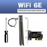 New AX210 WiFi6E Wireless Network Card+2X8DB Antenna Bluetooth 5.2 5374Mbps 2.4G/5G/6G Tri Band Gigabit Desktop