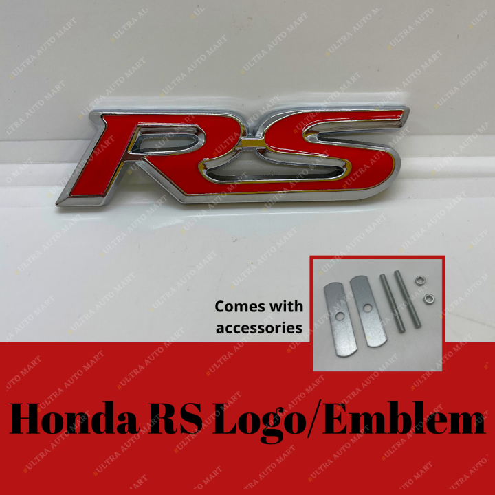 Honda RS Front Grill Logo Emblem Badge (Red Colour) Grille Decoration