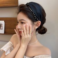 Ikat rambut tepi lebar mutiara elegan perempuan wanita belanja rias wajah tekanan rambut aksesori bando Aksesori rambut