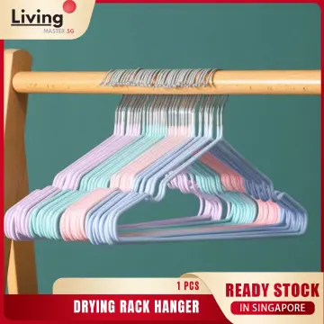 Wind Proof Hanger Hook, Anti Slip Clothes Hangers from Drying Rack, Clear  Plastic Hook for 1 inch Diameter Rod, Clothes Drying Rack Organizer 20 PCS