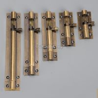 【LZ】■♀  Retro Vintage 2PCS European Antique Pure Brass Door Bolts Security Gate Door Barrel Latch Hasp Locks Screws