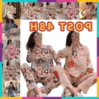 COD SDFGDERGRER Stock 10 Womens long sleeve pajamas casual cet Piyama ng mga kababaihan nightwear sleepwear