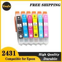 เครื่องพิมพ์860 T2436 T2431 6ชิ้น,ที่รองรับตลับหมึกสำหรับ Epson XP 750 850 950 55 760พร้อมชิป