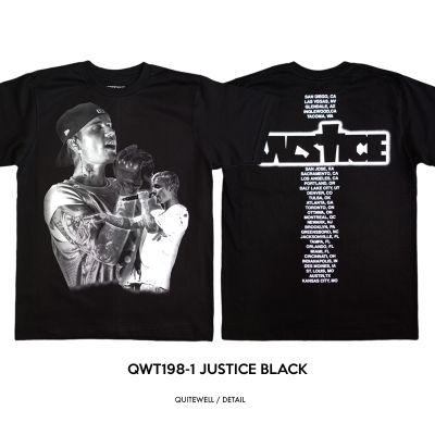 JUSTICE BOOTLEG เสื้อยืดสีดำ MEN SHIRT S-5XL