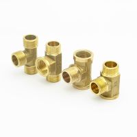 1/8 1/4 3/8 1/2 BSP Female Male Thread 3 Way Brass Pipe Fitting Tee Type Adapter Coupler Connector For Water Fuel Gas