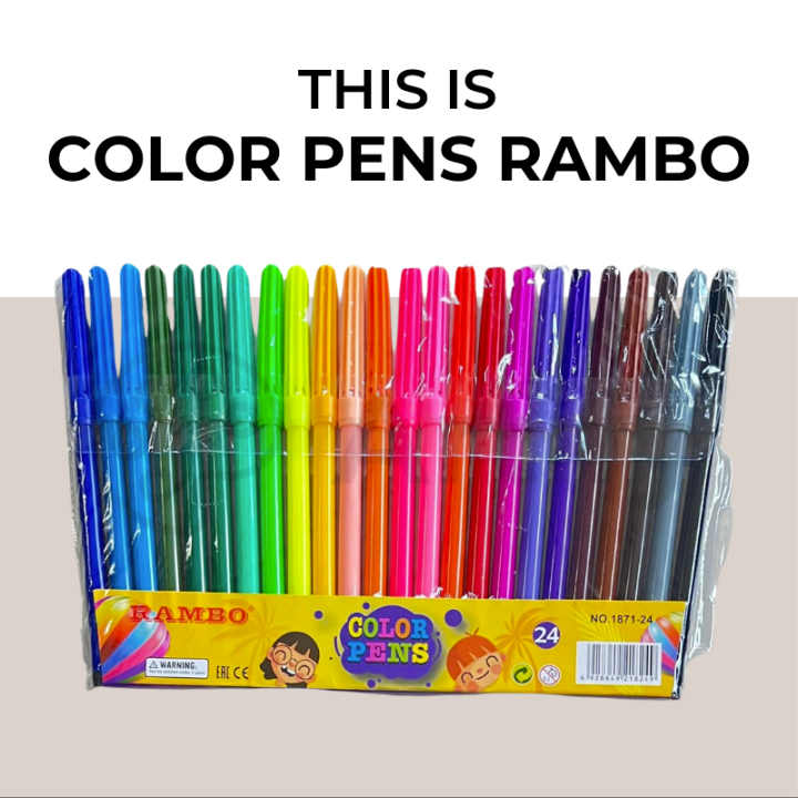 Rambo Color Pens 6s 8s 12s 24s Colored Pens fineliner pen Lazada PH
