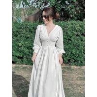 COD SDFGERTYTRRT Luxurious V-Neck Beach maxi Dress 2 Colors (White Red) Help Her Stand Out.