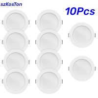 10ชิ้น LED ดาวน์ไลท์5วัตต์7วัตต์9วัตต์12วัตต์20วัตต์220โวลต์โคมไฟเพดานปิดภาคเรียน45นิ้วรอบ LED แผงลงแสงสปอตไลแสง