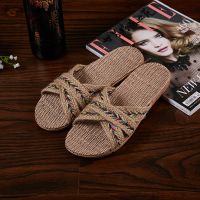 Linen slippers womens indoor home mens couple anti slip cotton linen EVA soft bottom fashion Japanese and Korean cool shoes亚麻拖鞋女室内居家居男情侣防滑棉麻EVA软底时尚日韩凉托鞋发货时间：90以上的订单在拼单成功后22小时内发货天然亚麻纤维,吸汗防臭,环保舒适,防滑耐磨,软底轻便,居家的好选择。ju1209.