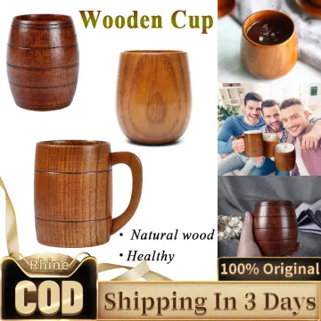 1pc Wooden Cup Primitive Handmade Natural Wood Coffee Tea Beer Juice Milk  Mug