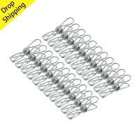 20pcs Multipurpose Stainless Steel Large Clips Clothes Pins Pegs Holders Clothing Clamps Sealing Clip Household Clothespin Clothes Hangers Pegs