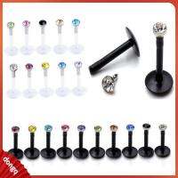 DONGQ 10pcs ผสม คริสตัล บาร์ อะคริลิค เจาะเนื้อ อัญมณี Labret ลิปสตั๊ด