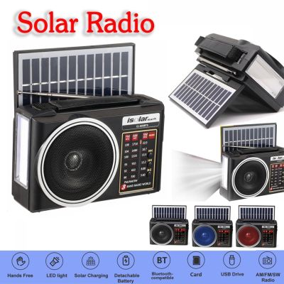 AM FM SW Solar Emergency Radio Battery Powered Bluetooth-compatible Solar Weather Radio LED Flashlight Multi Band with Speaker