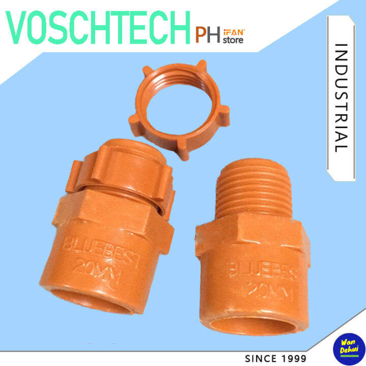 VOSCHTECH 1/2" 3/4" 1" Orange PVC Pipe Fittings Male Adapter with Locknut Lazada PH