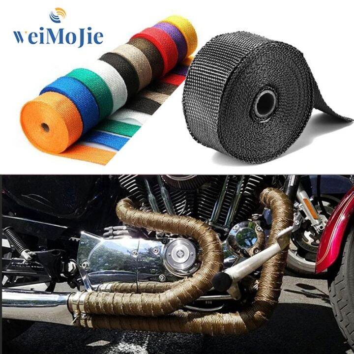 Fiberglass Heat Shield 5M Roll Motorcycle Exhaust Thermal Tape Header Pipe Heat Wrap Tape