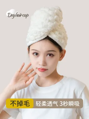 MUJI High-quality Thickening  Dry hair cap super absorbent and quick-drying cartoon cute female double-layer thickened super absorbent and quick-drying shower cap for shampooing and drying hair