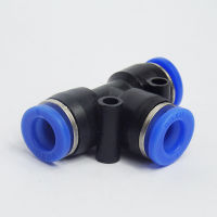 QDLJ-100pcs Pe4 6 8 10 12mm Pneumatic Push In Tee 3-way Fitting Plastic Pipe Connector Quick Fitting