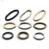 ♀❧ 1x Metal Oval Ring Snap Hook Spring Gate Trigger Clasps Clips for Leather Craft Belt Strap Webbing Keychain Hooks S/M/L