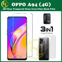 3-In-1สำหรับ OPPO A94 4G ป้องกันจอฟิล์มกระจกเทมเปอร์ OPPO A1 A16K A58 A78 A77S A57 A96 A36 4G / A76 4G A97 A95 5G 5G A55 5G A16 A15 A33/a12 A15S/A7/A5S A74 A54 A94 5กรัม A53 A52 A35/A92/A12E A72/A3S A31 A9 2020/A5 2020 4G 9H ฟิล์มป้องกัน