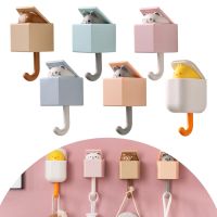 Creative Adhesive Coat Hooks Plastic Pet Wall Hooks for Hanging Key Bag Hat Towel Cute Cat Adhesive Hooks for Wall Decorations Picture Hangers Hooks