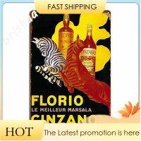 Florio ที่ดีที่สุด Marsala Cinzano LW อาหารเรียกน้ำย่อยที่ดีที่สุดแผ่นโลหะโปสเตอร์ห้องนั่งเล่นวินเทจโปสเตอร์โลโก้ดีบุก 20 * 30 ซม