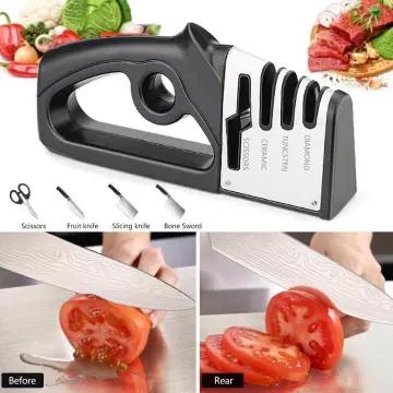 1pc Stainless Steel Knife Sharpener, Modern 4 In 1 Knife And Scissor  Sharpener Tool For Kitchen