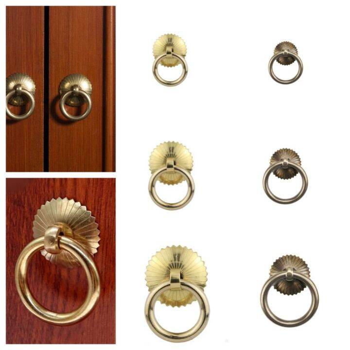 ODZ5L Pulls Pull Rings Handle Ring Drawer Knobs Circular Brass Door