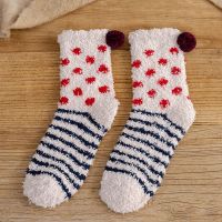 【Sock shop】ความร้อนถุงเท้าสำหรับสตรีปะการังขนแกะถุงเท้าลายถุงเท้าที่มีสีสันที่มีน้ำหนักเบาถุงเท้ากีฬาถุงเท้าลำลองถุงเท้าฤดูหนาว