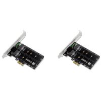 2X PH58 M2 SATA to PCIE Adapter Card Double Disc Display Card RAID Splitter Expansion Card PCIe X1 to NGFF M2 SATA SSD