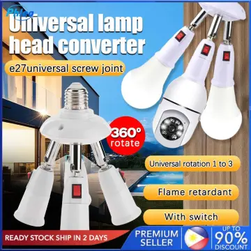 Adjustable 4 Heads E27 Splitter Lamp Base LED Light Bulb Holder Converter  Socket