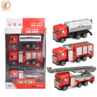 Hot Sale 3pcs 1:64 Children Alloy Car Fire Fighting Engineering Vehicle Pull Back Car Model Toys For Boys Birthday Gifts