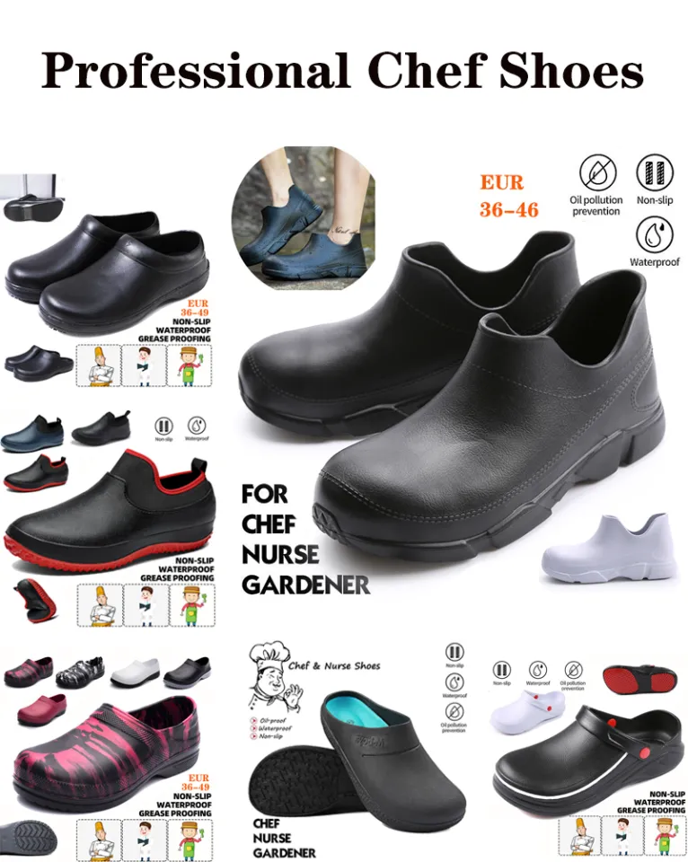 Chef Shoes for Men Women Kitchen Clog Shoes Anti-slip Waterproof Oil  Resistant Safety Work Shoes Hotel Cook Shoes for Chef Master Hotel  Restaurant White Black Slippers