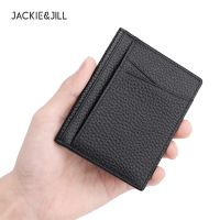 Jackie&amp;Jill Super Slim Soft Wallet 100% Genuine Leather Mini Credit Card Wallet Purse Card Holders Men Wallet Thin Small Card Holders