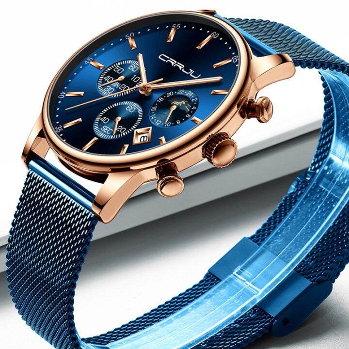 relogio-masculino-luxury-quartz-watch-for-men-blue-dial-watches-sport-watches-chronograph-clock-mesh-belt-wrist-watch