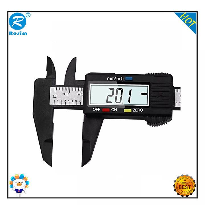 Resim 150mm 6 inch LCD Digital Electronic Carbon Fiber Vernier Caliper