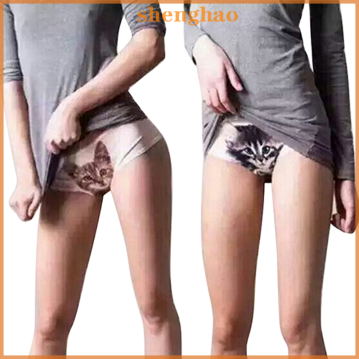 shenghao-กางเกงในเซ็กซี่สำหรับผู้หญิงกางเกงในป้องกันแมวเหมียวดาว