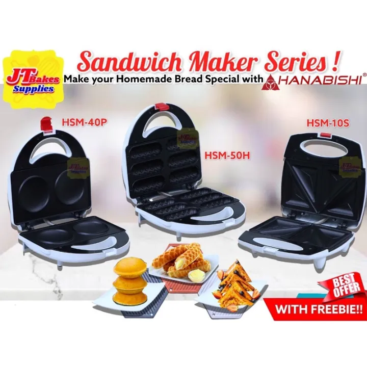 Hanabishi Hotdog Waffle Maker HSM50H Nonstick toasting surface Lazada PH