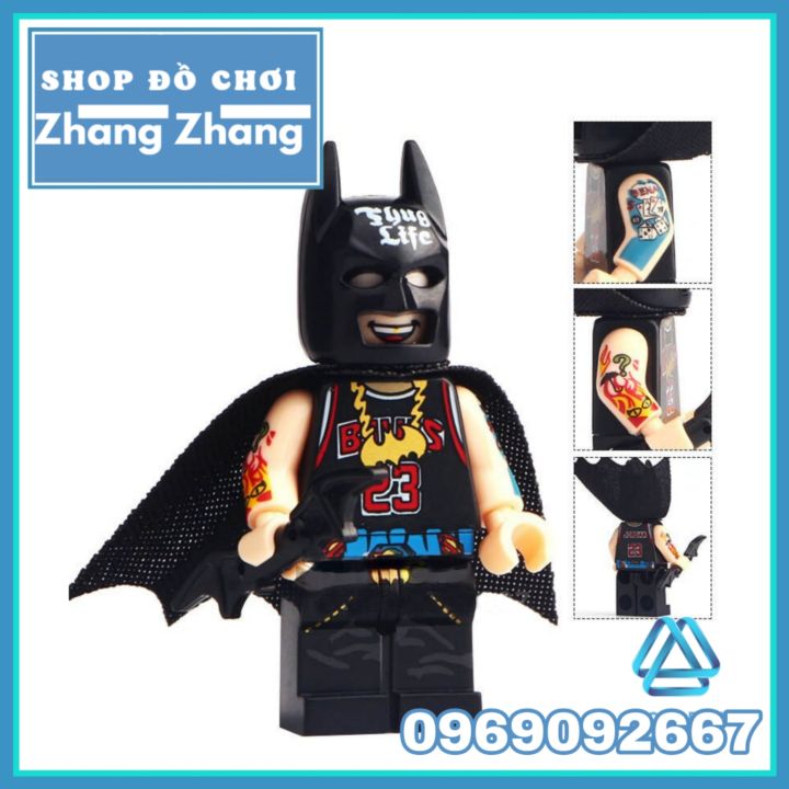 Thug Life Hip-hop Batman with Chicago Bulls Jersey Custom Minifigure