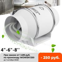 4 Inch Extractor Fan Low Noise Inline Duct Hydroponic Air Blower Fan Exhaust Fan for Home Bathroom Grow Room Ventilation Vent