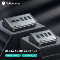 jianzhifen Yottamaster USB ตัวแยกชนิด C เป็น Tf/ การ์ดรีดเดอร์ SD USB 3.0 Gen2 5Gbps แท่นวางมือถือแล็ปท็อปอะแดปเตอร์สำหรับ MacBook โปร M2