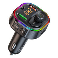 LED Backlit Bluetooth FM Transmitter Car MP3 TFU Disk Player Handsfree Car Kit Adapter Dual USB QC 3.0+PD20W TypeC Fast Charger