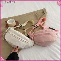 XUESHE ไนลอนทำจากไนลอน กระเป๋าคาดเอว สีทึบทึบ กระเป๋าถือแบบถือ ลำลองแบบสบายๆ กระเป๋าคาดอก กีฬาวิ่งเดินป่า