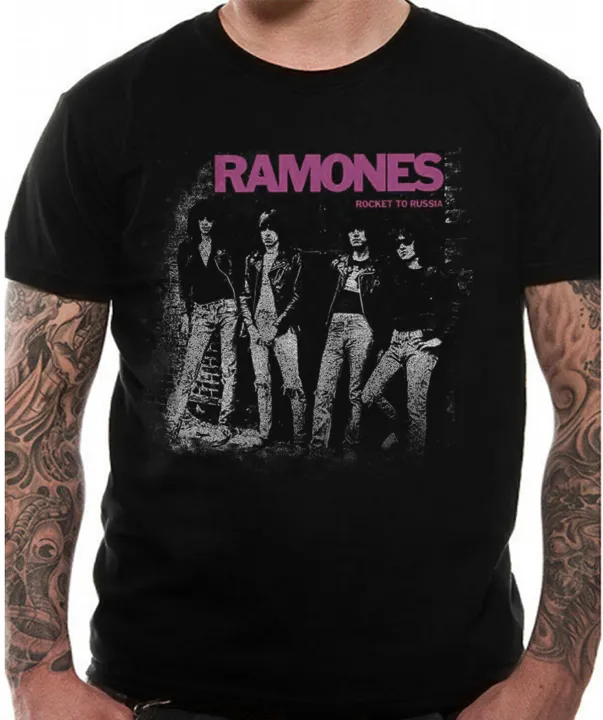 เสื้อยืด Ramones อย่างเป็นทางการ Rocket To Russia Punk Rock Hey Ho Lets