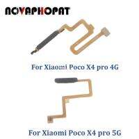 Novaphopat เหมาะสำหรับ Xiaomi Poco X4 Pro 4G 5G เซ็นเซอร์ลายนิ้วมือระบบสัมผัสปุ่มโฮมเฟล็กซ์ริบบอนส่งคืน