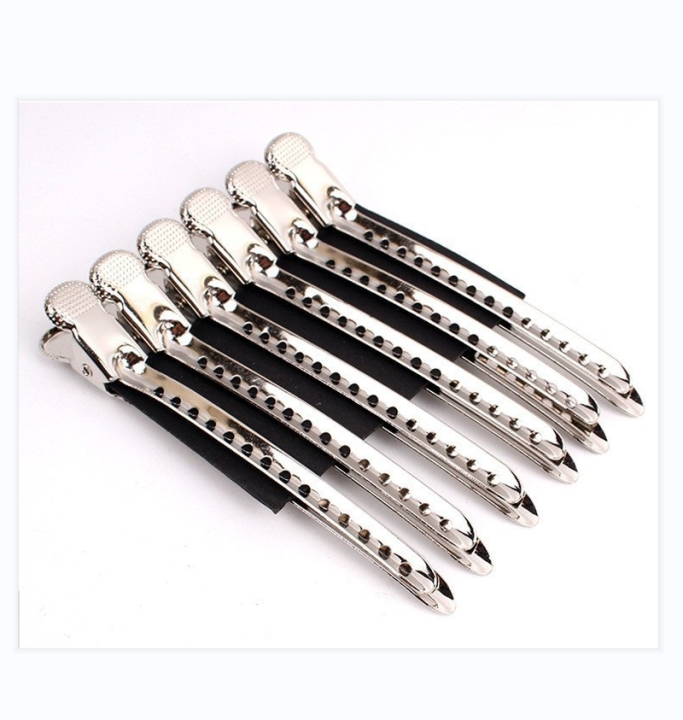 6pc-duckbill-clip-shaping-clip-crocodile-hairpin-hairdressing-claw-barber-slicer-clip-hair-styling-tools-salon-accessories-stainless-steel-6pc