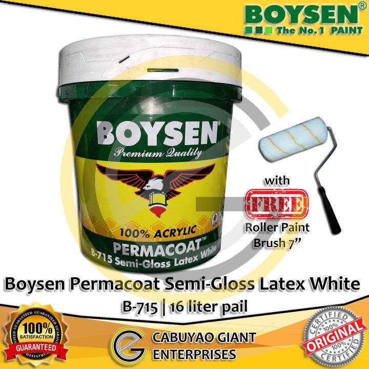 Boysen Permacoat Semigloss Latex White 16L pail B715 (solo or with