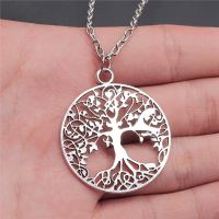 【HOT】 Dropshipping 2 Colors 40x35mm Tree Of Life Pendant Necklace For Women Men Long Chain Necklace Jewelry Accessories