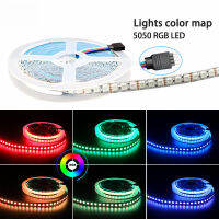 SMD5050แถบไฟ LED ไฟ DC 12V สีขาวให้ความรู้สึกอบอุ่น RGB/แดง/เขียว/น้ำเงิน5เมตรยืดหยุ่นได้แถบไฟ120LED/ม. สายเทปไฟ Led ไฟด้านหลังทีวี